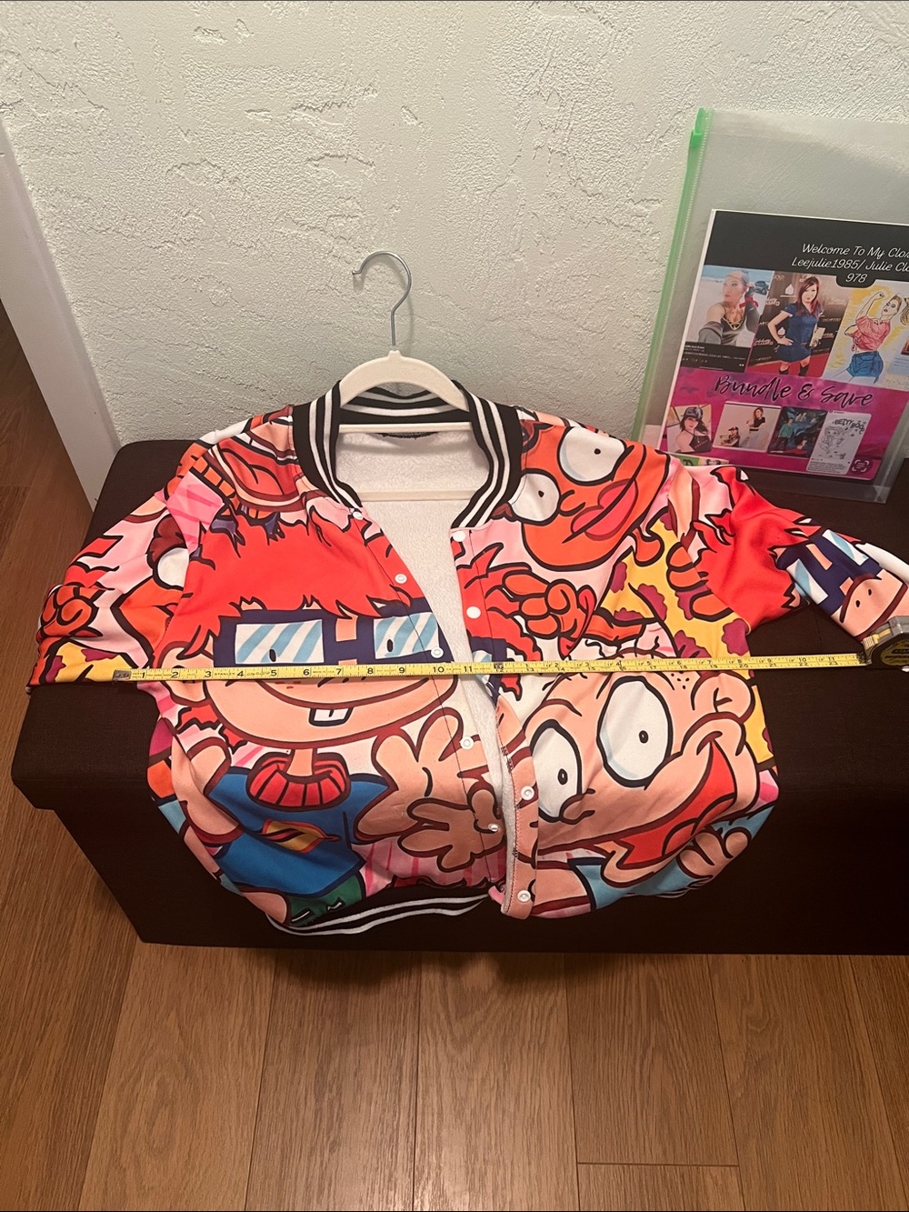 #2094** Colorful Cartoon Graphic Bomber Jacket - Multicolor - Picture 3 of 10